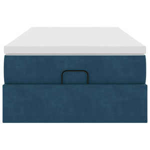 Ottoman Bett mit Matratze Dunkelblau 80x200 cm