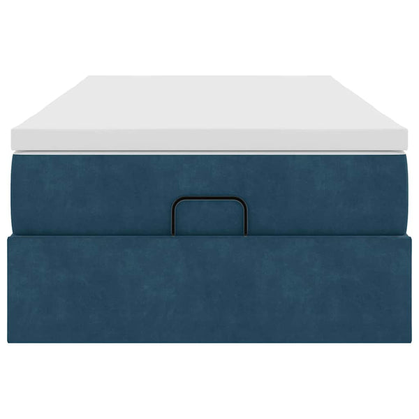 Ottoman Bett mit Matratze Dunkelblau 80x200 cm