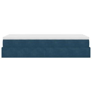 Ottoman Bett mit Matratze Dunkelblau 80x200 cm