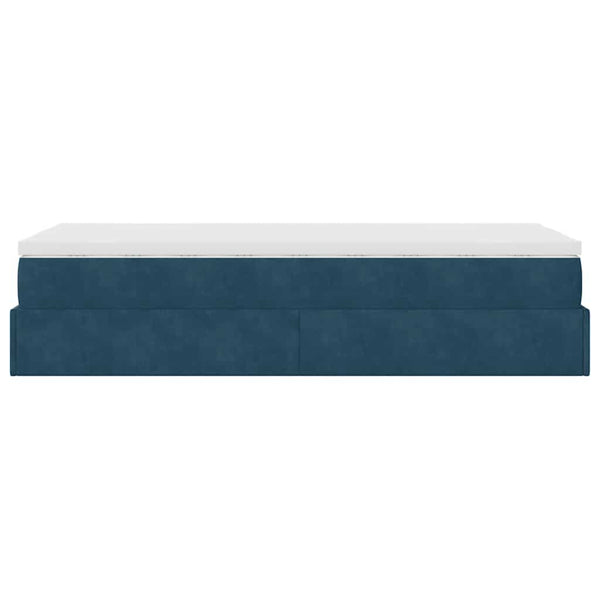 Ottoman Bett mit Matratze Dunkelblau 80x200 cm