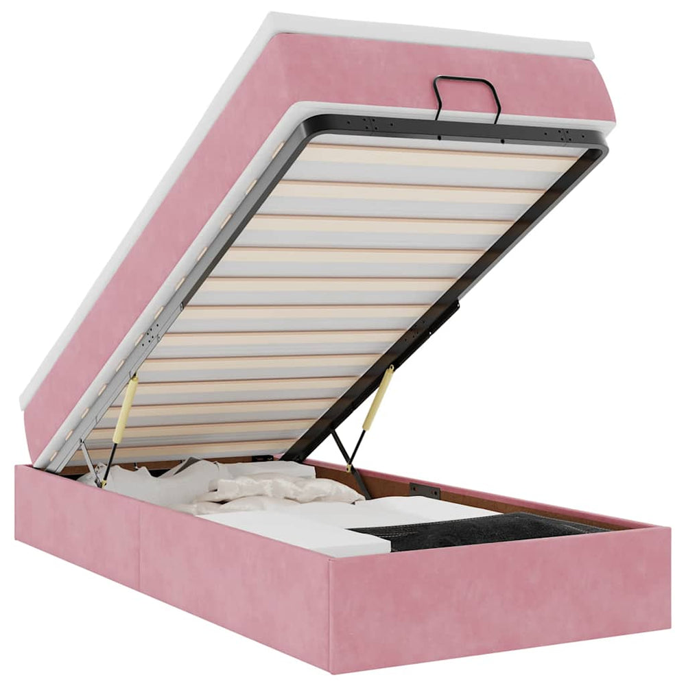 vidaXL Lit ottoman avec matelas Rose 80x200 cm Velours