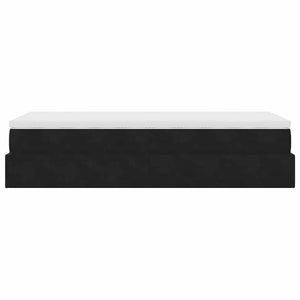 Ottoman Bett mit Matratze Samt Schwarz 90x190 cm
