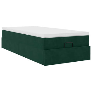 Ottoman Bett mit Matratze Dunkelgrün 90x190 cm