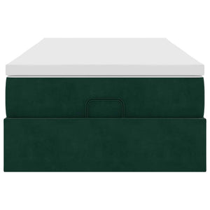 Ottoman Bett mit Matratze Dunkelgrün 90x190 cm