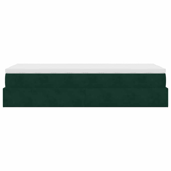 Ottoman Bett mit Matratze Dunkelgrün 90x190 cm