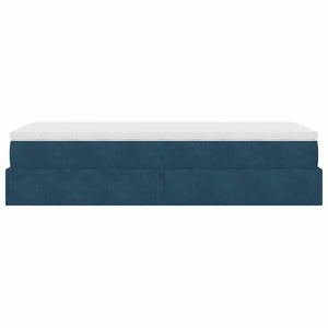 Ottoman Bett mit Matratze Dunkelblau 90x190 cm