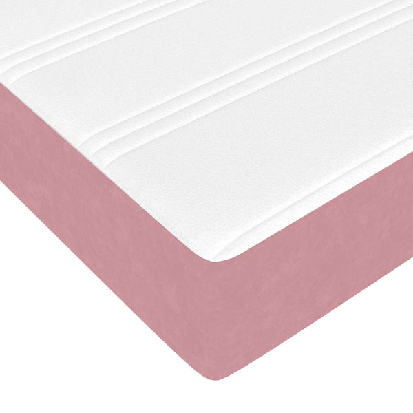 Ottoman Bett mit Matratze Rosa Samt 90x190 cm