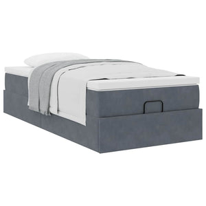 Ottoman Bett mit Matratze Dunkelgrau 90x200 cm