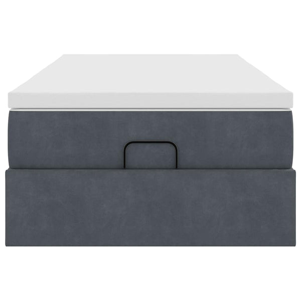 Ottoman Bett mit Matratze Dunkelgrau 90x200 cm