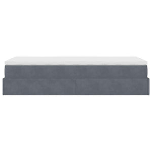 Ottoman Bett mit Matratze Dunkelgrau 90x200 cm