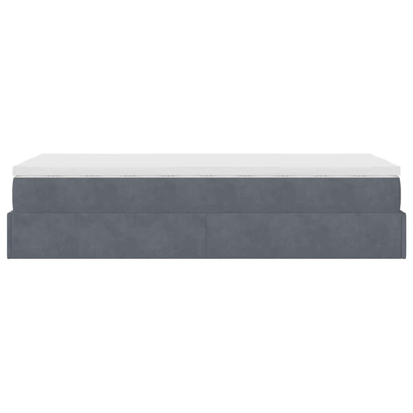 Ottoman Bett mit Matratze Dunkelgrau 90x200 cm