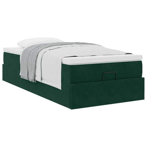 Ottoman Bett mit Matratze Dunkelgrün 90x200 cm