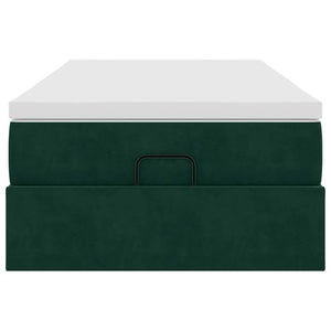 Ottoman Bett mit Matratze Dunkelgrün 90x200 cm