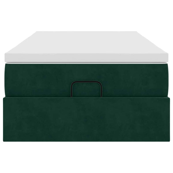 Ottoman Bett mit Matratze Dunkelgrün 90x200 cm