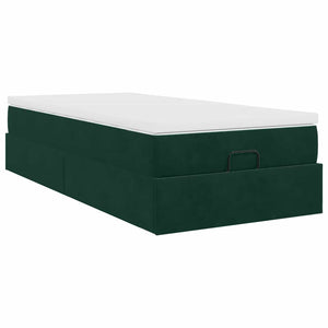 Ottoman Bett mit Matratze Dunkelgrün 90x200 cm