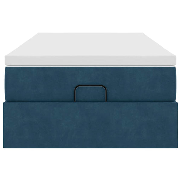 Ottoman Bett mit Matratze Dunkelblau 90x200 cm