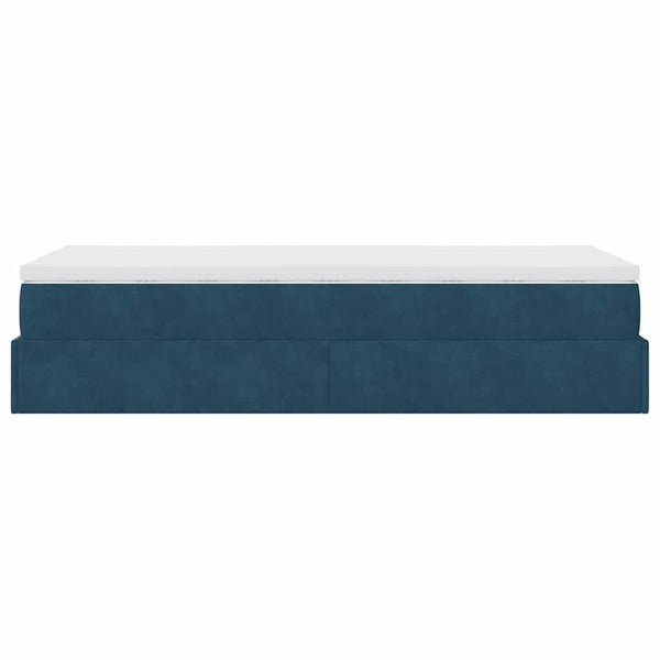 Ottoman Bett mit Matratze Dunkelblau 90x200 cm