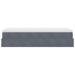 Ottoman Bett mit Matratze Dunkelgrau Samt 100x200
