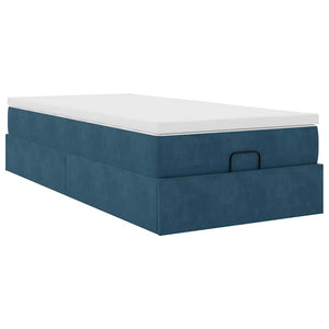 Ottoman Bett mit Matratze Dunkelblau 100x200 cm
