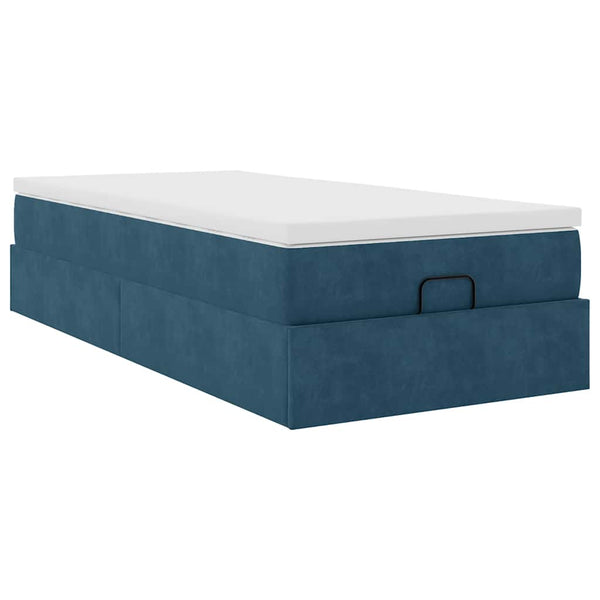 Ottoman Bett mit Matratze Dunkelblau 100x200 cm