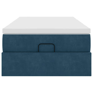 Ottoman Bett mit Matratze Dunkelblau 100x200 cm