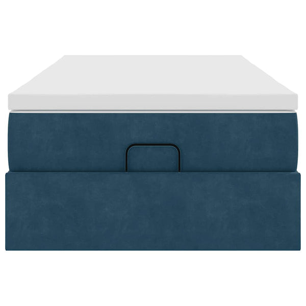 Ottoman Bett mit Matratze Dunkelblau 100x200 cm