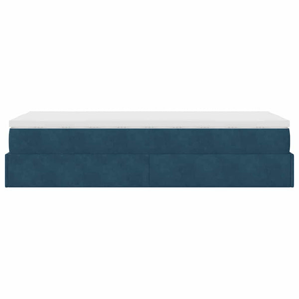 Ottoman Bett mit Matratze Dunkelblau 100x200 cm
