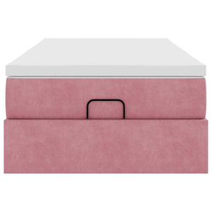 Ottoman Bett mit Matratze Rosa 100x200 cm Samt