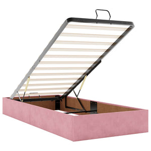 Ottoman Bett mit Matratze Rosa 100x200 cm Samt