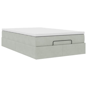 Ottomanisches Bett mit Matratze Hellgrau 120x190 cm