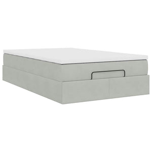 Ottomanisches Bett mit Matratze Hellgrau 120x190 cm