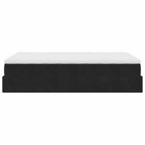 Ottoman Bett mit Matratze 120x190 cm Schwarz Samt
