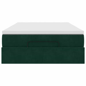 Ottoman Bett mit Matratze Dunkelgrün Samt 120x190