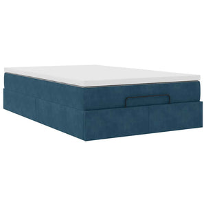 Ottoman Bett mit Matratze Dunkelblau Samt 120x190