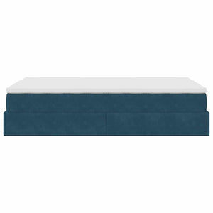 Ottoman Bett mit Matratze Dunkelblau Samt 120x190