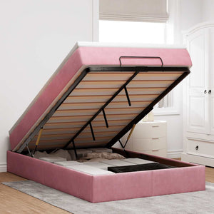 Ottoman Bett mit Matratze Rosa 120x190 cm