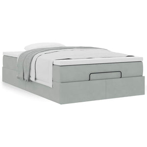 Ottoman Bett mit Matratze Hellgrau 120x200 cm