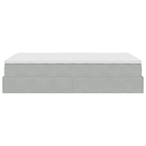 Ottoman Bett mit Matratze Hellgrau 120x200 cm