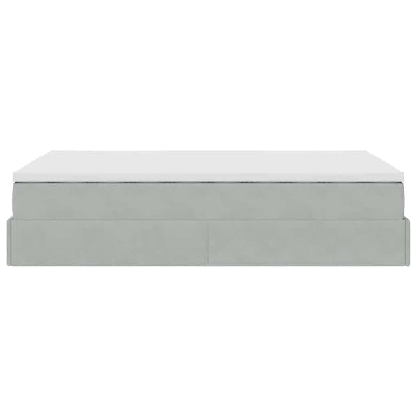 Ottoman Bett mit Matratze Hellgrau 120x200 cm