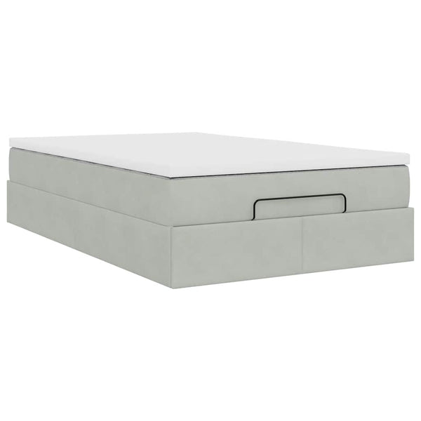 Ottoman Bett mit Matratze Hellgrau 120x200 cm