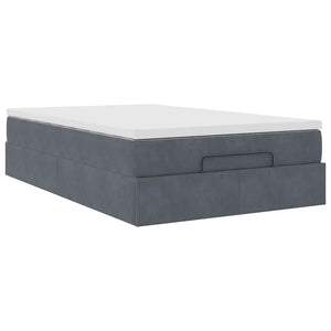 Ottoman Bett mit Matratze Dunkelgrau 120x200 cm