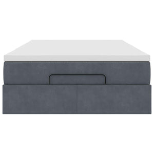 Ottoman Bett mit Matratze Dunkelgrau 120x200 cm