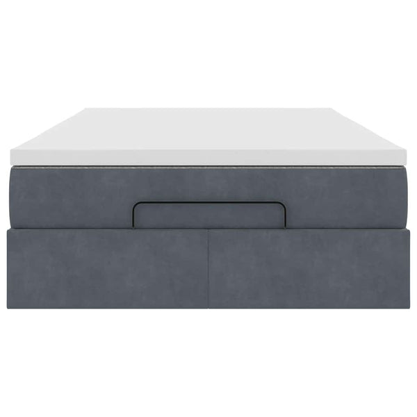 Ottoman Bett mit Matratze Dunkelgrau 120x200 cm