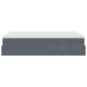 Ottoman Bett mit Matratze Dunkelgrau 120x200 cm