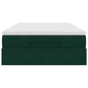 Ottoman Bett mit Matratze Dunkelgrün 120x200 cm