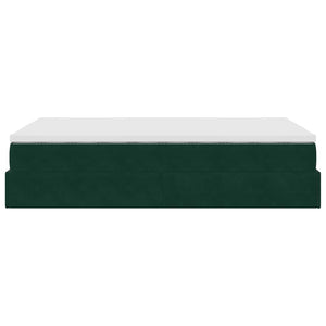 Ottoman Bett mit Matratze Dunkelgrün 120x200 cm