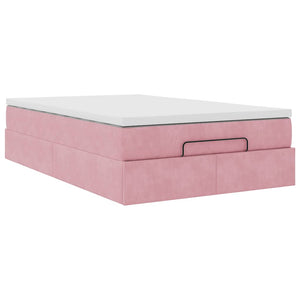 Ottoman Bett mit Matratze Rosa 120x200 cm Samt