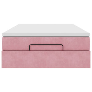 Ottoman Bett mit Matratze Rosa 120x200 cm Samt