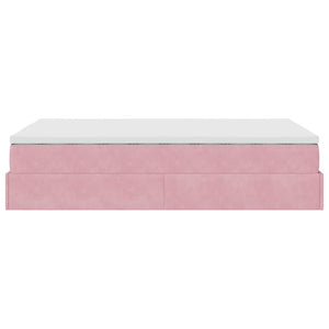Ottoman Bett mit Matratze Rosa 120x200 cm Samt