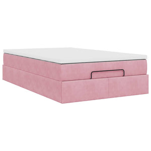 Ottoman Bett mit Matratze Rosa 120x200 cm Samt